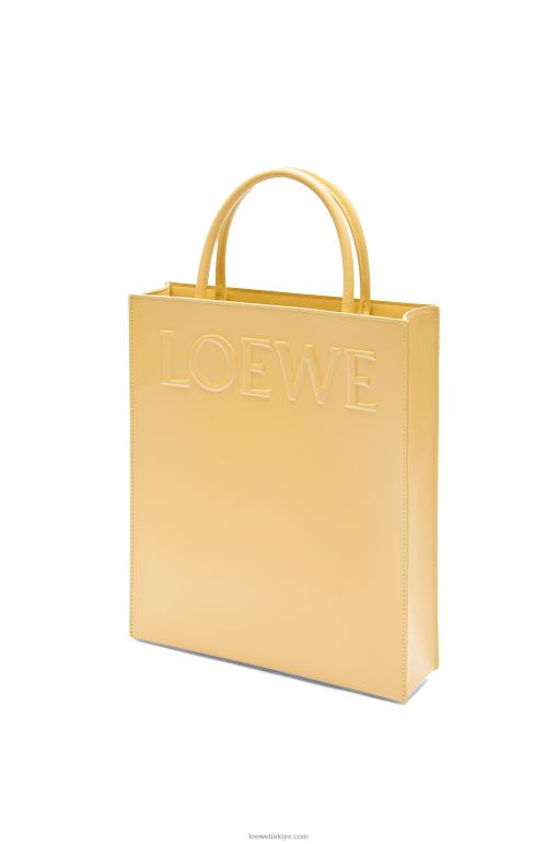 Loewe şık dana derisinden standart a4 çanta 02600120 kadınlar koyu tereyağı