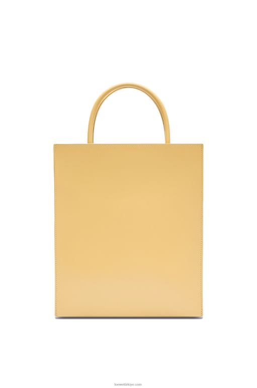 Loewe şık dana derisinden standart a4 çanta 02600120 kadınlar koyu tereyağı