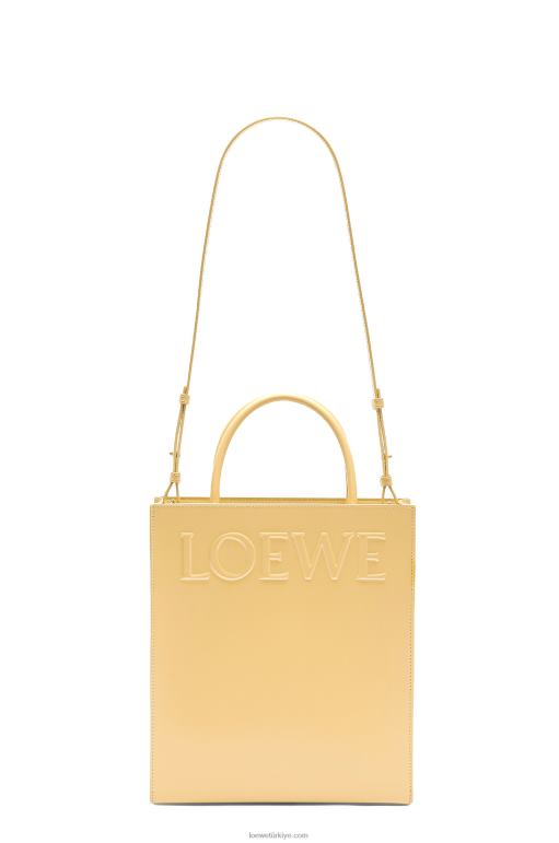 Loewe şık dana derisinden standart a4 çanta 02600120 kadınlar koyu tereyağı