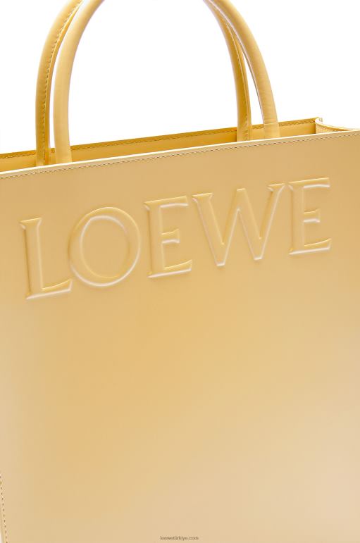 Loewe şık dana derisinden standart a4 çanta 02600120 kadınlar koyu tereyağı
