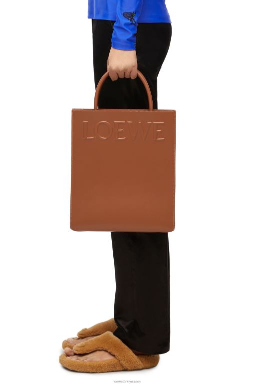 Loewe şık dana derisinden standart a5 çantası 02600116 kadınlar bronzlaşmak