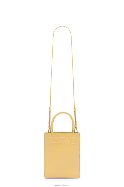 Loewe şık dana derisinden standart a5 çantası 02600119 kadınlar koyu tereyağı