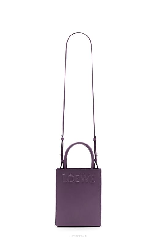 Loewe şık dana derisinden standart a5 çantası 02600192 kadınlar derin patlıcan