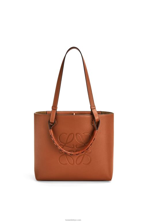 Loewe klasik dana derisinden küçük anagram tote çanta 02600124 kadınlar bronzlaşmak