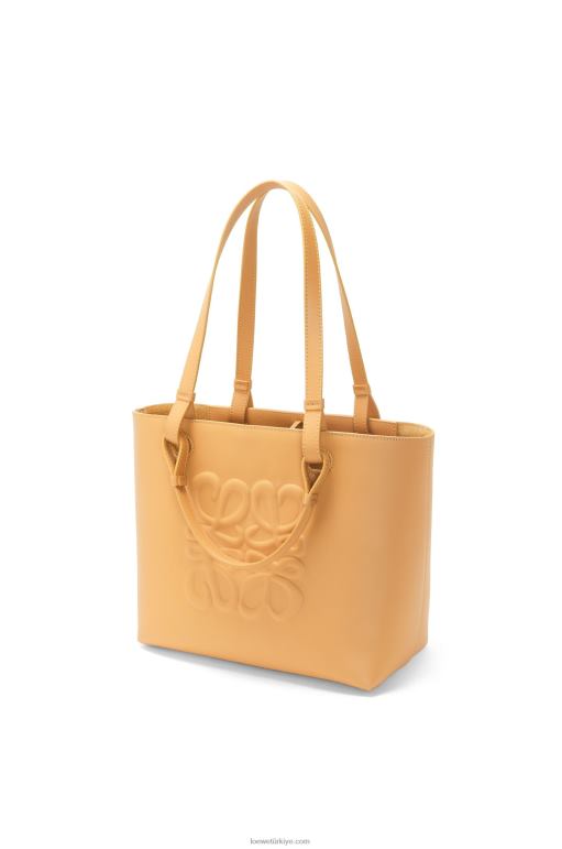 Loewe klasik dana derisinden küçük şişirilmiş anagram tote 02600123 kadınlar sıcak çöl