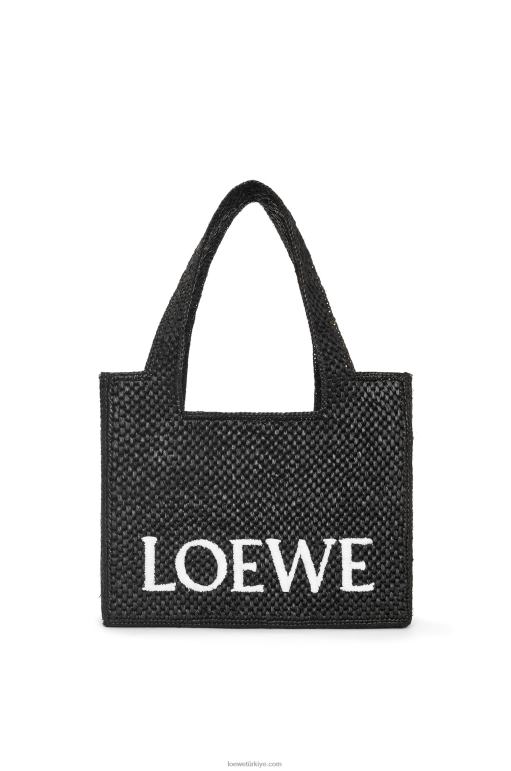 Loewe orta boy rafya çanta 0260012 kadınlar siyah
