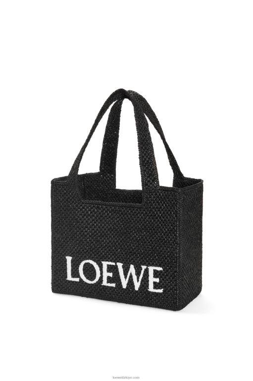 Loewe orta boy rafya çanta 0260012 kadınlar siyah