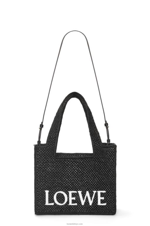 Loewe orta boy rafya çanta 0260012 kadınlar siyah