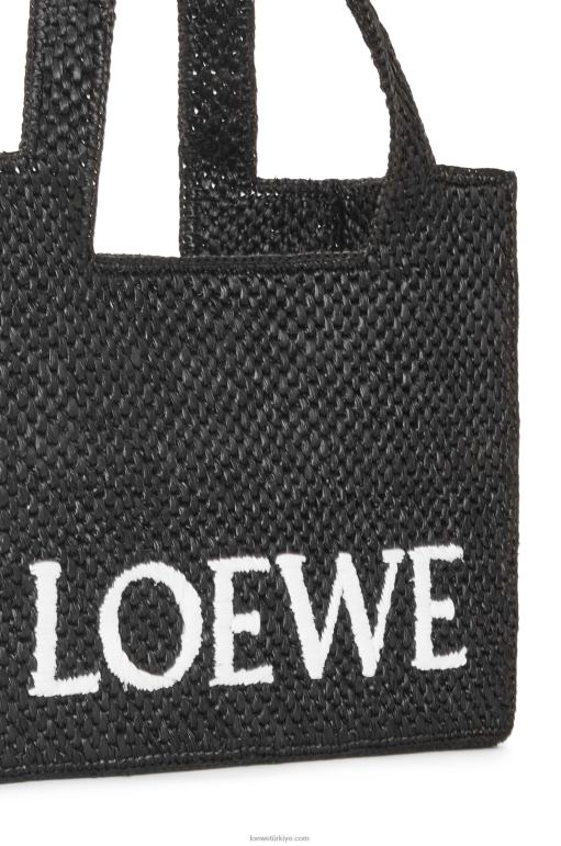 Loewe orta boy rafya çanta 0260012 kadınlar siyah