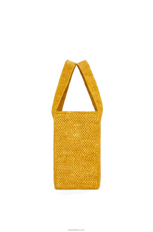 Loewe orta boy rafya çanta 0260013 kadınlar okra