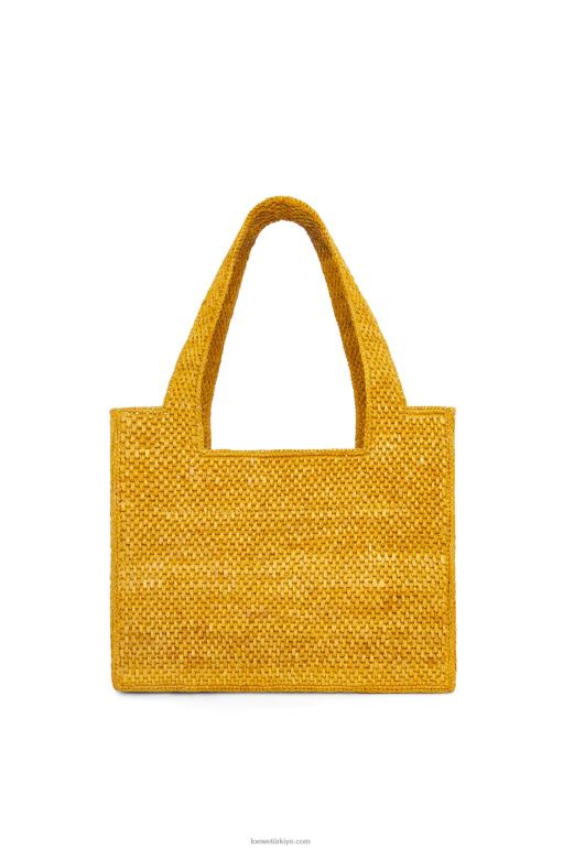 Loewe orta boy rafya çanta 0260013 kadınlar okra