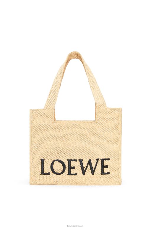 Loewe orta boy rafya çanta 0260030 kadınlar doğal