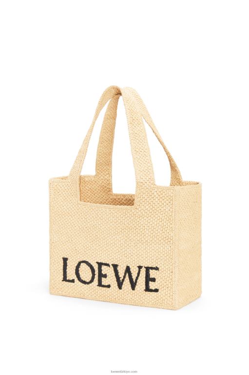 Loewe orta boy rafya çanta 0260030 kadınlar doğal