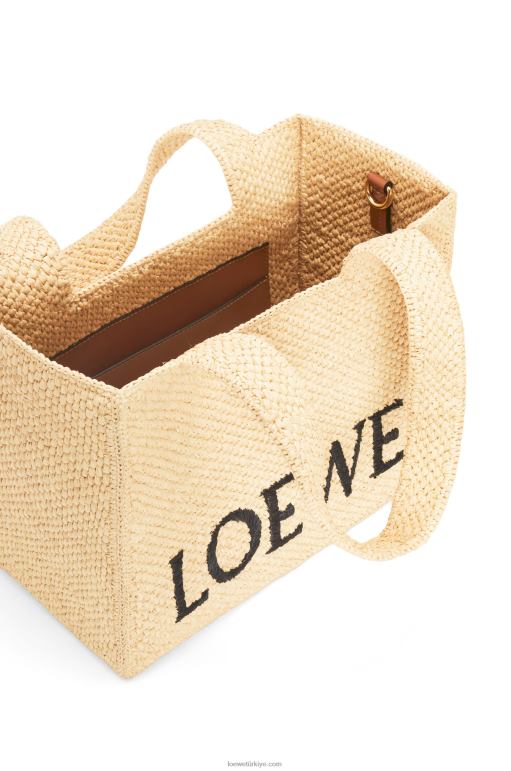 Loewe orta boy rafya çanta 0260030 kadınlar doğal