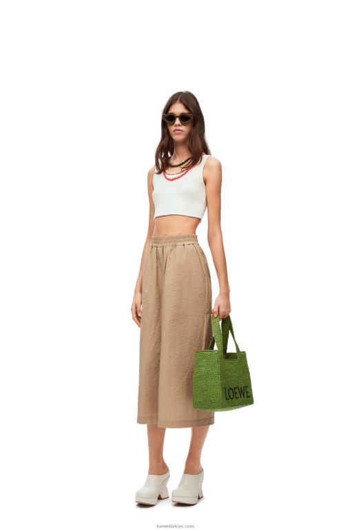 Loewe orta boy rafya çanta 0260032 kadınlar yeşil