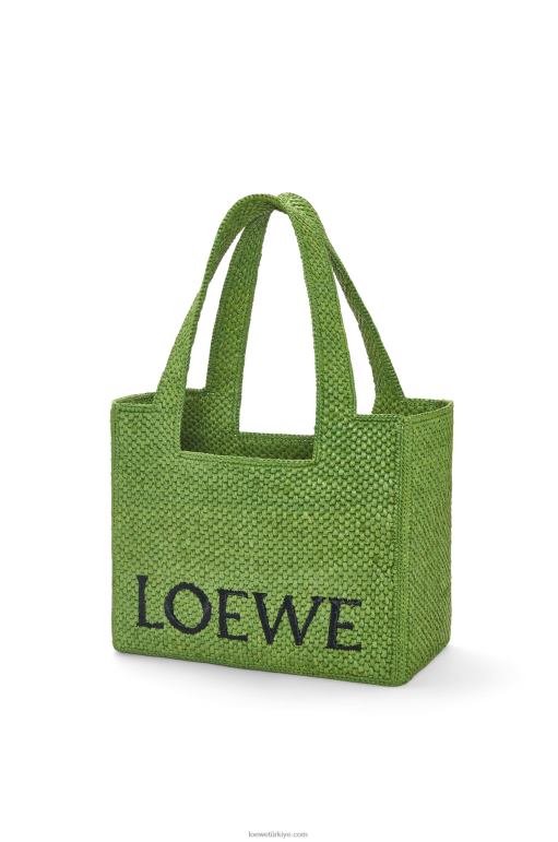 Loewe orta boy rafya çanta 0260032 kadınlar yeşil