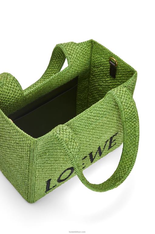 Loewe orta boy rafya çanta 0260032 kadınlar yeşil