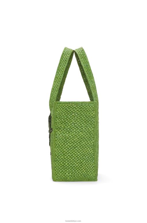 Loewe rafya yaprak yazı çantası 0260031 kadınlar yeşil