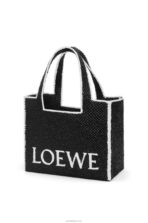 Loewe rafyada büyük yazı tipi çanta 0260011 kadınlar siyah