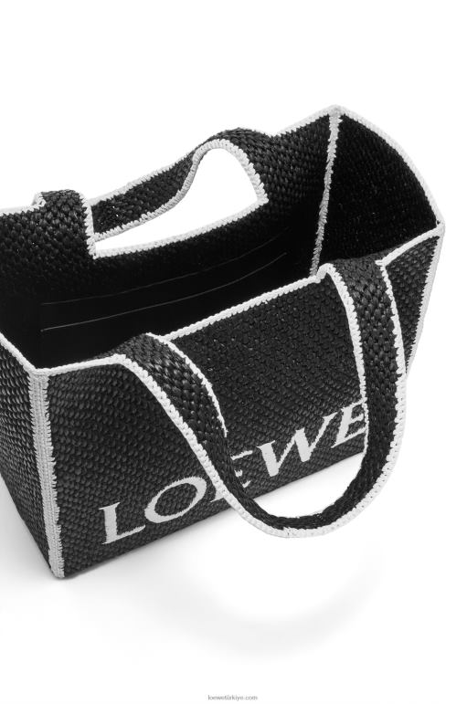 Loewe rafyada büyük yazı tipi çanta 0260011 kadınlar siyah