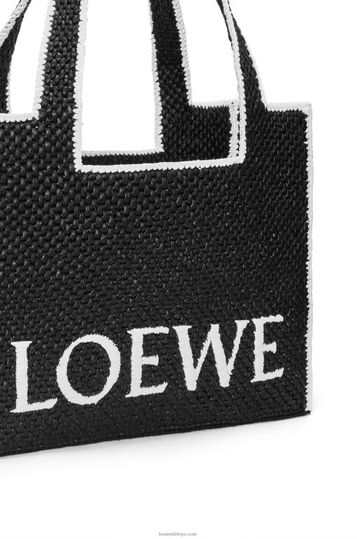 Loewe rafyada büyük yazı tipi çanta 0260011 kadınlar siyah
