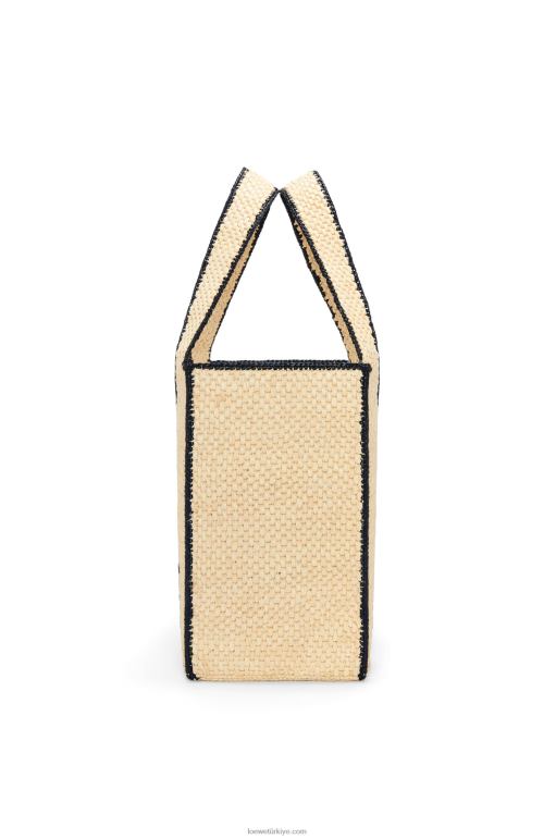 Loewe rafyada büyük yazı tipi çanta 0260034 kadınlar doğal