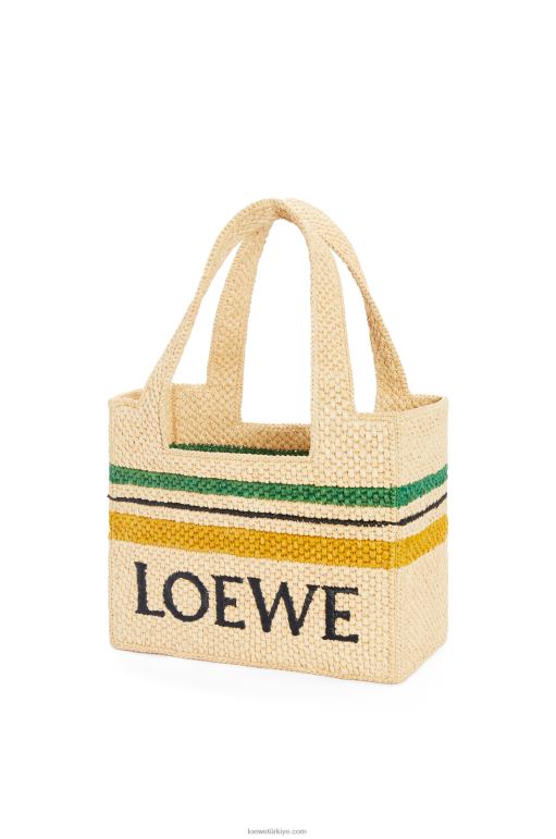 Loewe rafyada çizgili font tote 0260014 kadınlar doğal/çok renkli