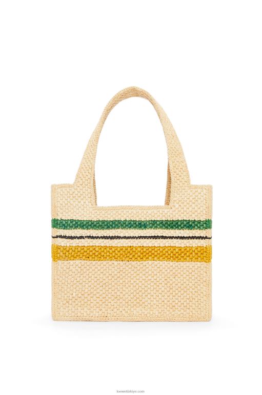 Loewe rafyada çizgili font tote 0260014 kadınlar doğal/çok renkli