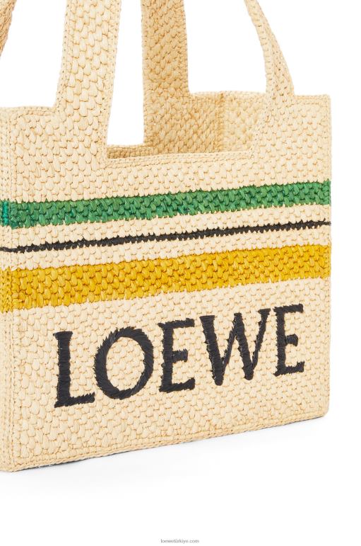 Loewe rafyada çizgili font tote 0260014 kadınlar doğal/çok renkli