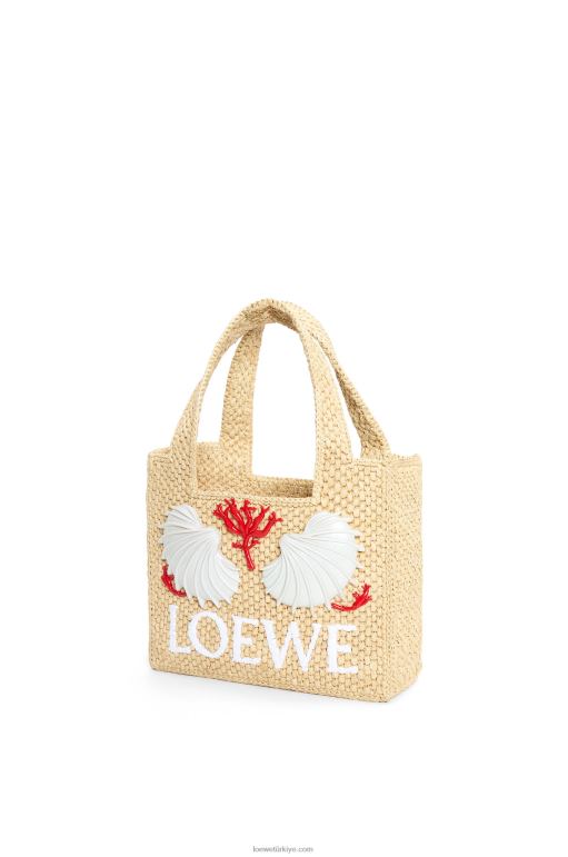 Loewe rafyada maruja mallo mini yazı tipi çanta 02600112 kadınlar doğal