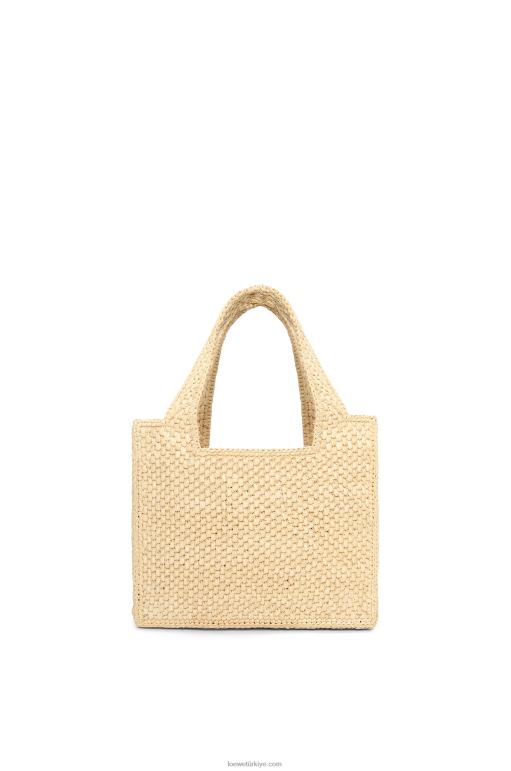 Loewe rafyada maruja mallo mini yazı tipi çanta 02600112 kadınlar doğal