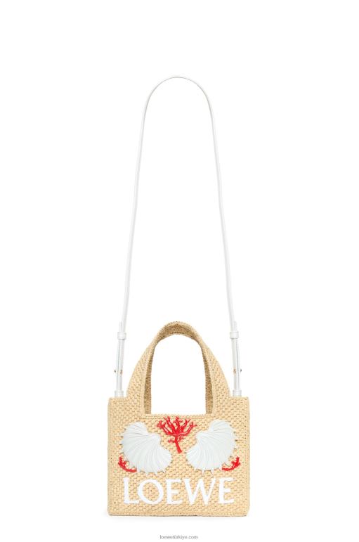 Loewe rafyada maruja mallo mini yazı tipi çanta 02600112 kadınlar doğal
