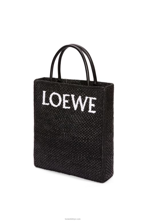Loewe rafyada standart a4 tote çanta 0260073 kadınlar siyah beyaz