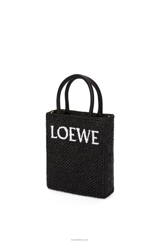 Loewe rafyada standart a5 tote çanta 0260072 kadınlar siyah beyaz