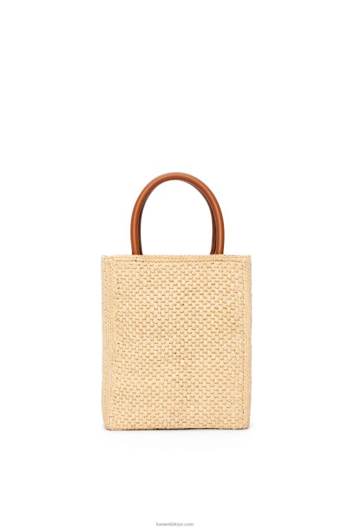 Loewe rafyada standart a5 tote çanta 0260074 kadınlar doğal/siyah