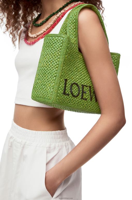 Loewe rafyadan küçük yazı tipi çanta 02600108 kadınlar yeşil