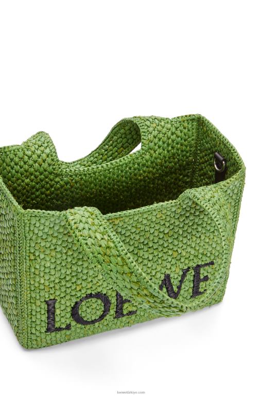 Loewe rafyadan küçük yazı tipi çanta 02600108 kadınlar yeşil