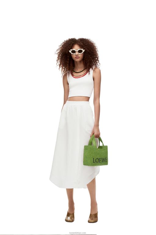 Loewe rafyadan küçük yazı tipi çanta 02600108 kadınlar yeşil