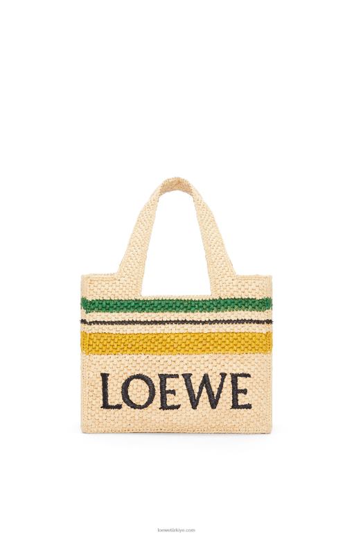 Loewe rafyadan küçük yazı tipi çanta 02600111 kadınlar doğal/çok renkli
