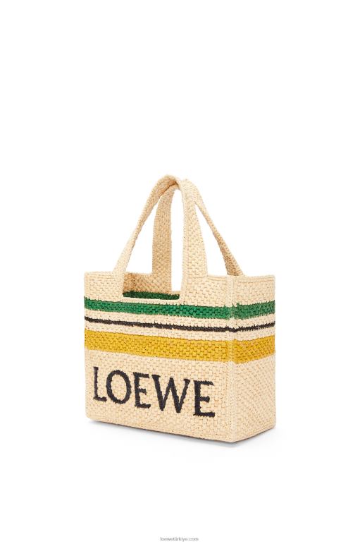 Loewe rafyadan küçük yazı tipi çanta 02600111 kadınlar doğal/çok renkli