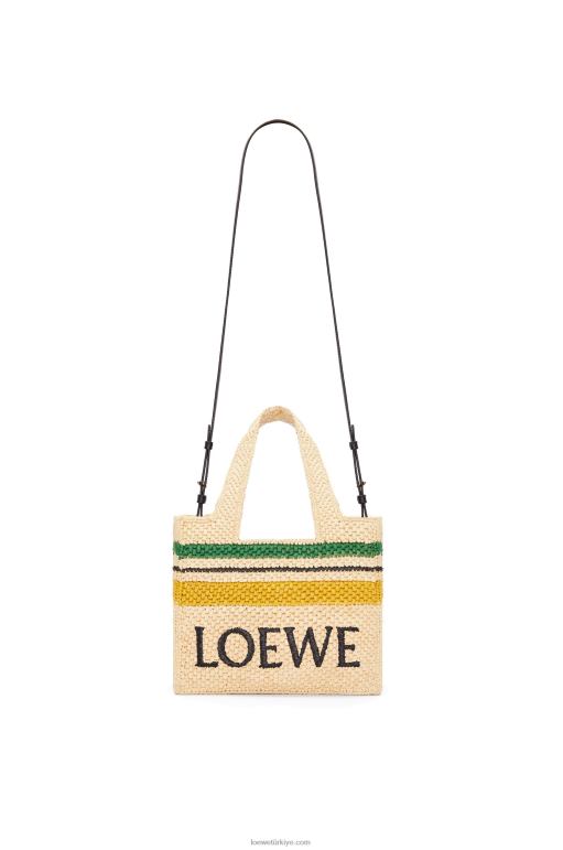 Loewe rafyadan küçük yazı tipi çanta 02600111 kadınlar doğal/çok renkli