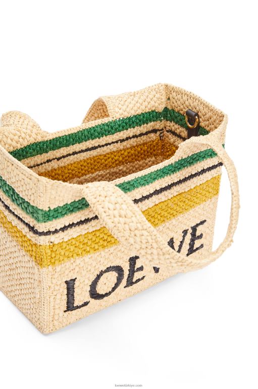 Loewe rafyadan küçük yazı tipi çanta 02600111 kadınlar doğal/çok renkli