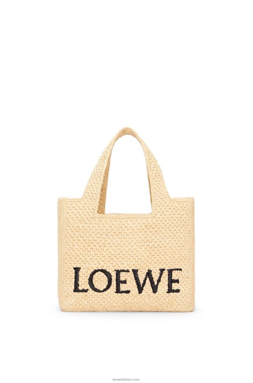 Loewe rafyadan küçük yazı tipi çanta 0260033 kadınlar doğal