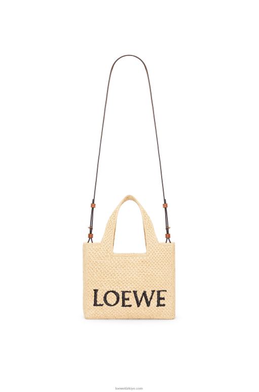 Loewe rafyadan küçük yazı tipi çanta 0260033 kadınlar doğal
