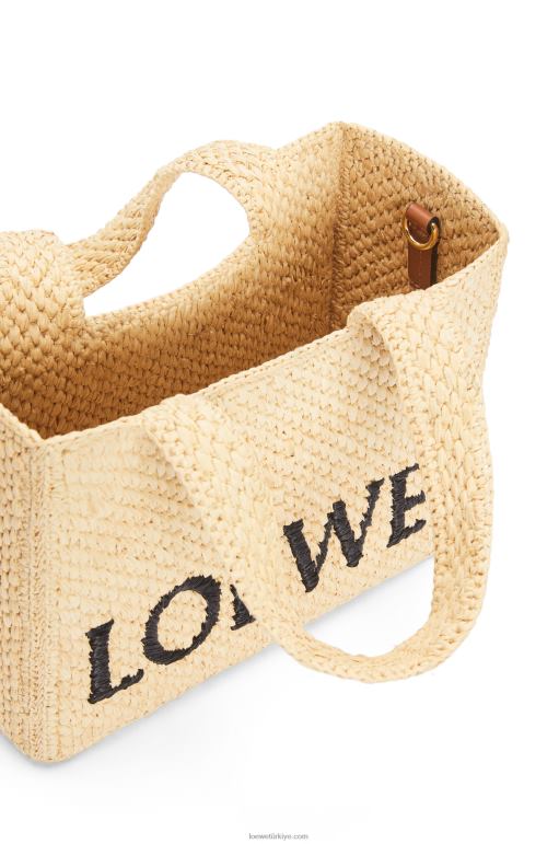 Loewe rafyadan küçük yazı tipi çanta 0260033 kadınlar doğal