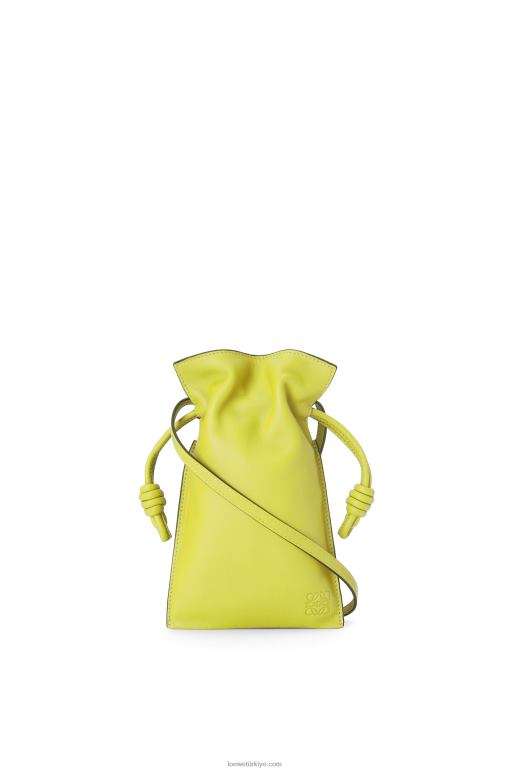Loewe Nappa dana derisinde flamenko cebi 02600294 kadınlar limon sarısı