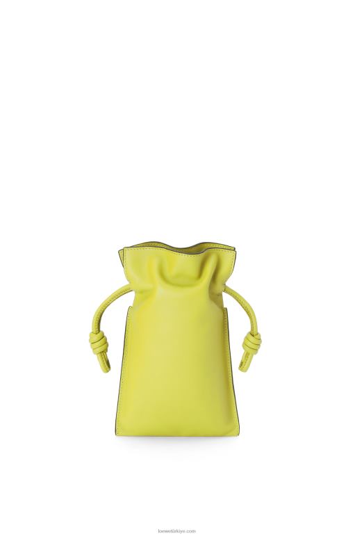 Loewe Nappa dana derisinde flamenko cebi 02600294 kadınlar limon sarısı