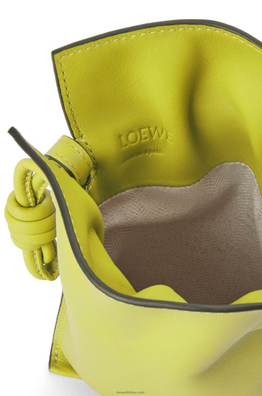 Loewe Nappa dana derisinde flamenko cebi 02600294 kadınlar limon sarısı