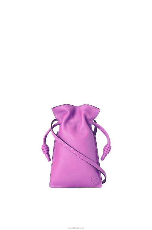 Loewe Nappa dana derisinde flamenko cebi 02600295 kadınlar parlak mor
