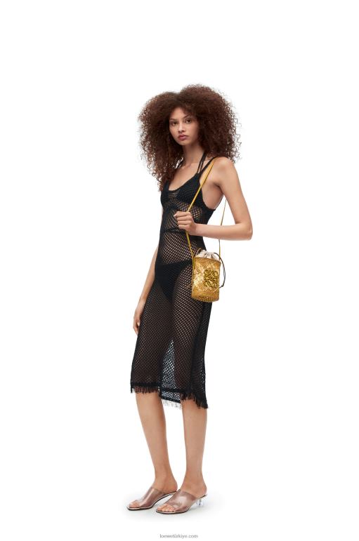 Loewe iraca avuç içi ve dana derisinden kare cep 02600316 kadınlar okra